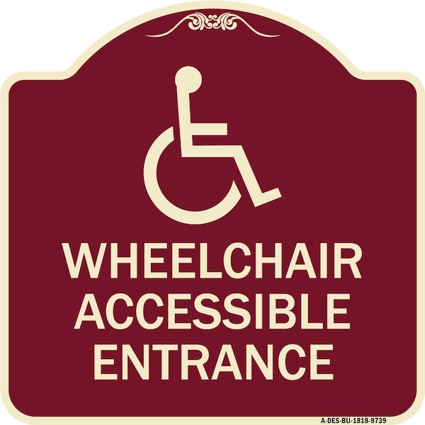 Designer Series-Wheelchair Accessible Entrance Burgungy, 18" H, BU-1818-9739